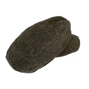 Donegal Tweed Men's Newsboy Cap Green Herringbone Lined Bill Robertson